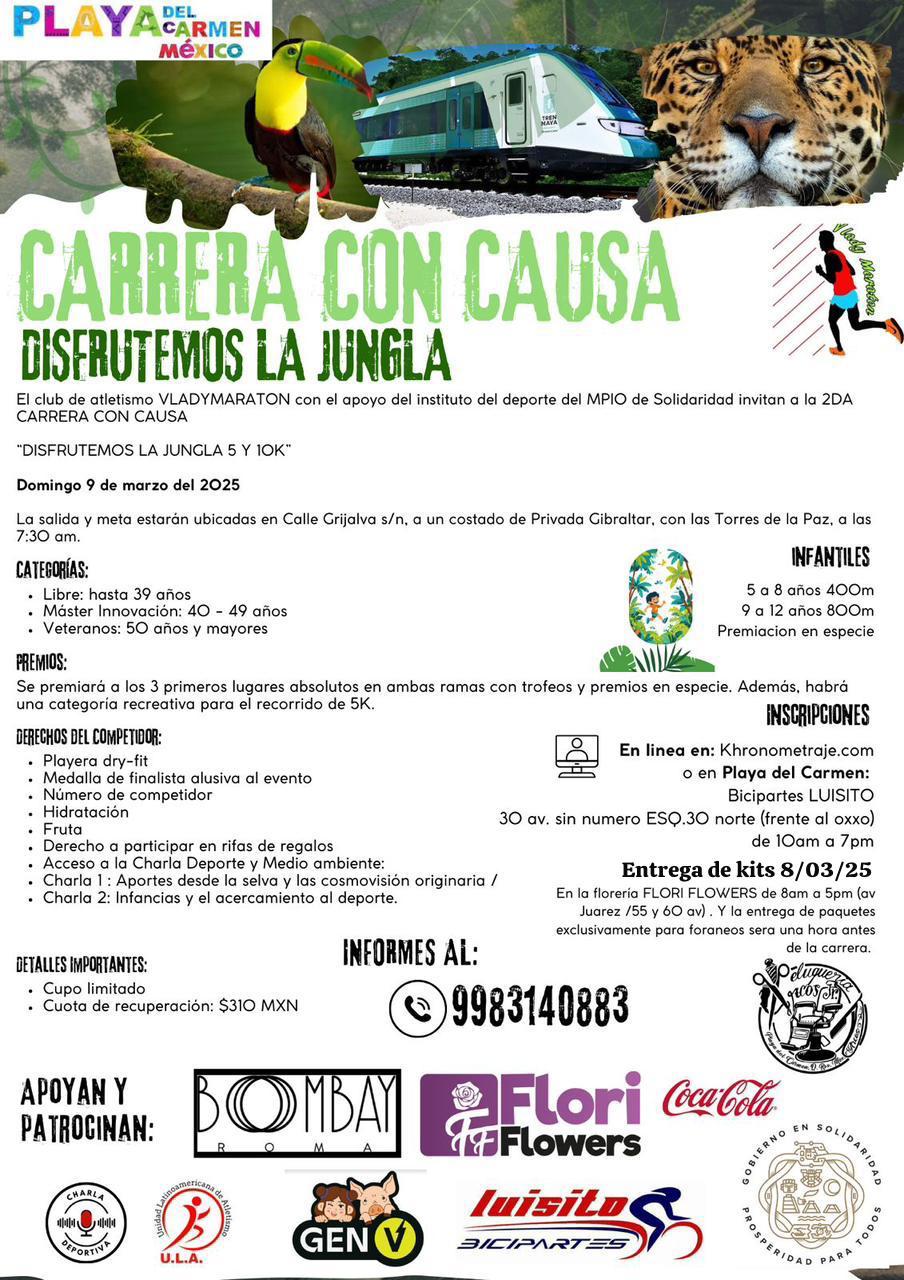 Evento -  "Carrera con causa: Disfrutemos la Jungla 5 y 10 k"
